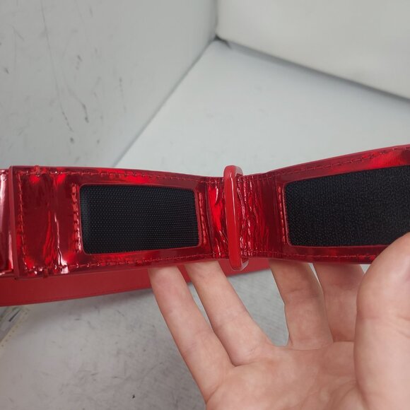 Christian Louboutin MENS LOUBI Red Logo Spike Studded Leather Belt - Picture 8 of 10